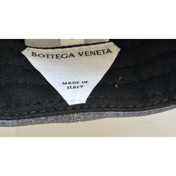 Bottega Veneta Printed Leather Baseball Cap Gray Hat L (59 cm) 739329 NWT $950